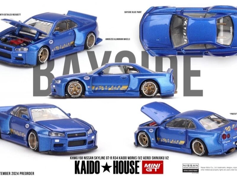 《車友代標》 KAIDO HOUSE 1/64 Nissan GTR R34 藍色