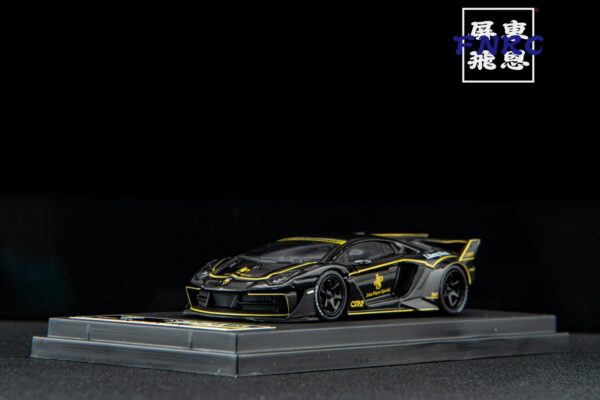 《車友代標》OEM 1/64 Lamborghini LBWK Aventador GTEVO 黑黃
