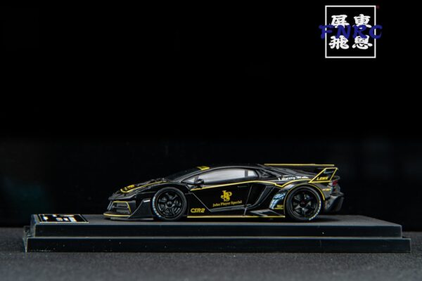 《車友代標》OEM 1/64 Lamborghini LBWK Aventador GTEVO 黑黃