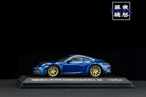 《車友代標》 MINICHAMP 亞洲限定 1/64 保時捷 GT3 Touring 藍色