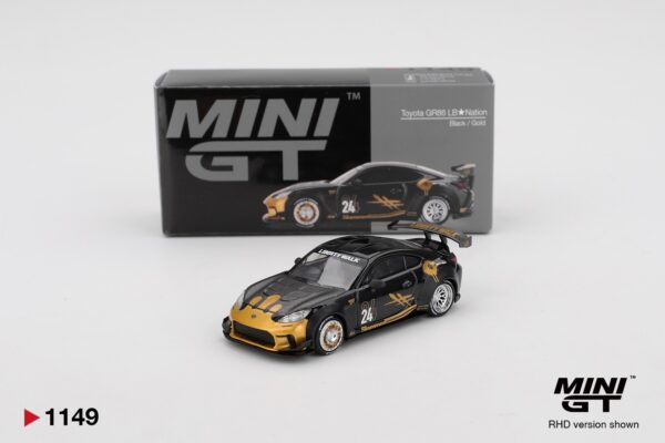 《車友代標》 MINI GT No.1149 Toyota GR86 LB★Nation Black / Gold