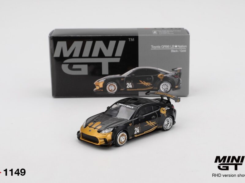 《車友代標》 MINI GT No.1149 Toyota GR86 LB★Nation Black / Gold 《車友代標》 MINI GT No.1149 Toyota GR86 LB★Nation Black / Gold