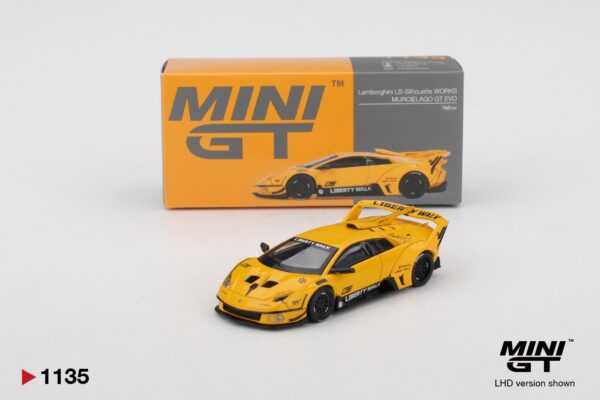 《車友代標》 MINI GT No.1135 Lamborghini LB-Silhouette WORKS MURCIELAGO GT Evo Yellow